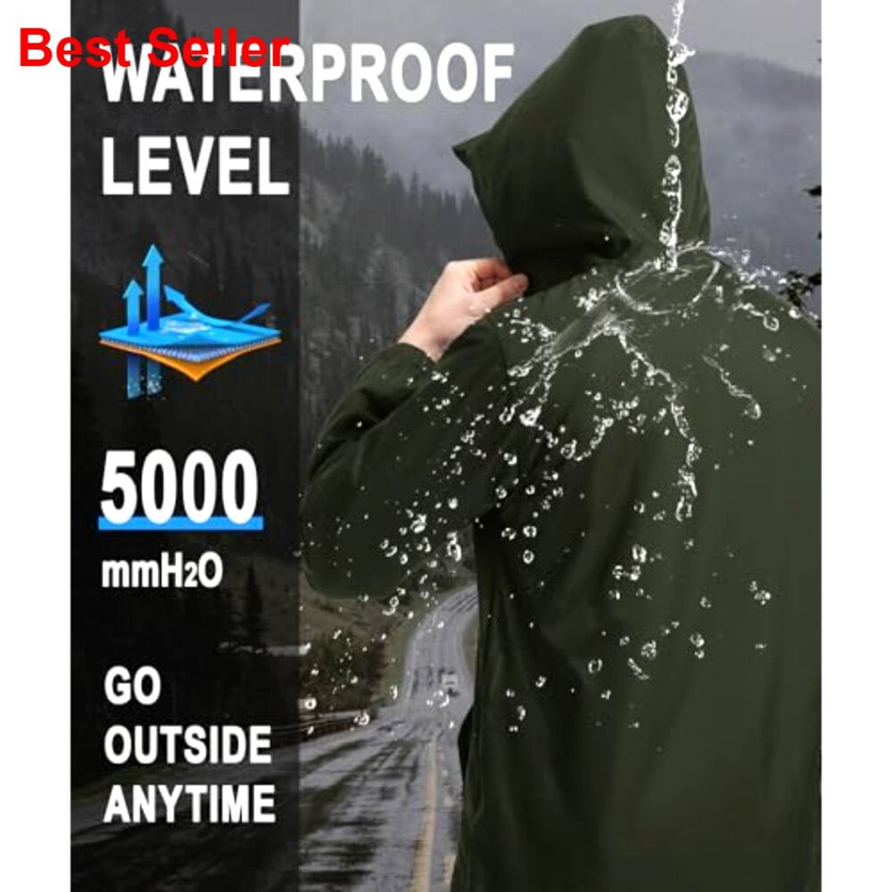 Packable Lightweight Waterproof Rain Jacket Hoode… - image 3